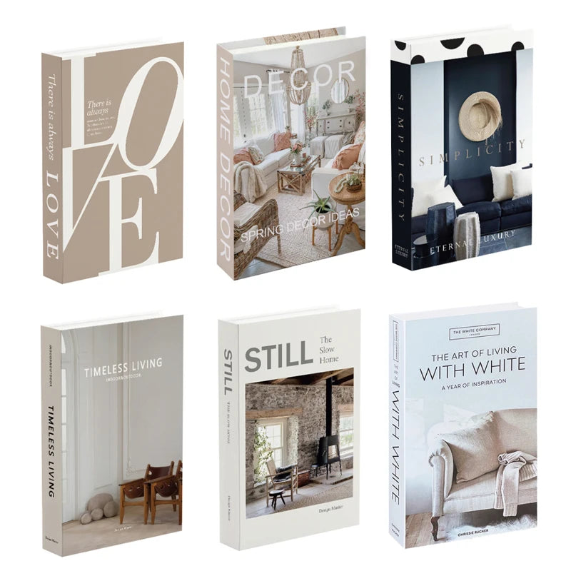 Faux Livres Décoratifs Boîte de Rangement Style Boho