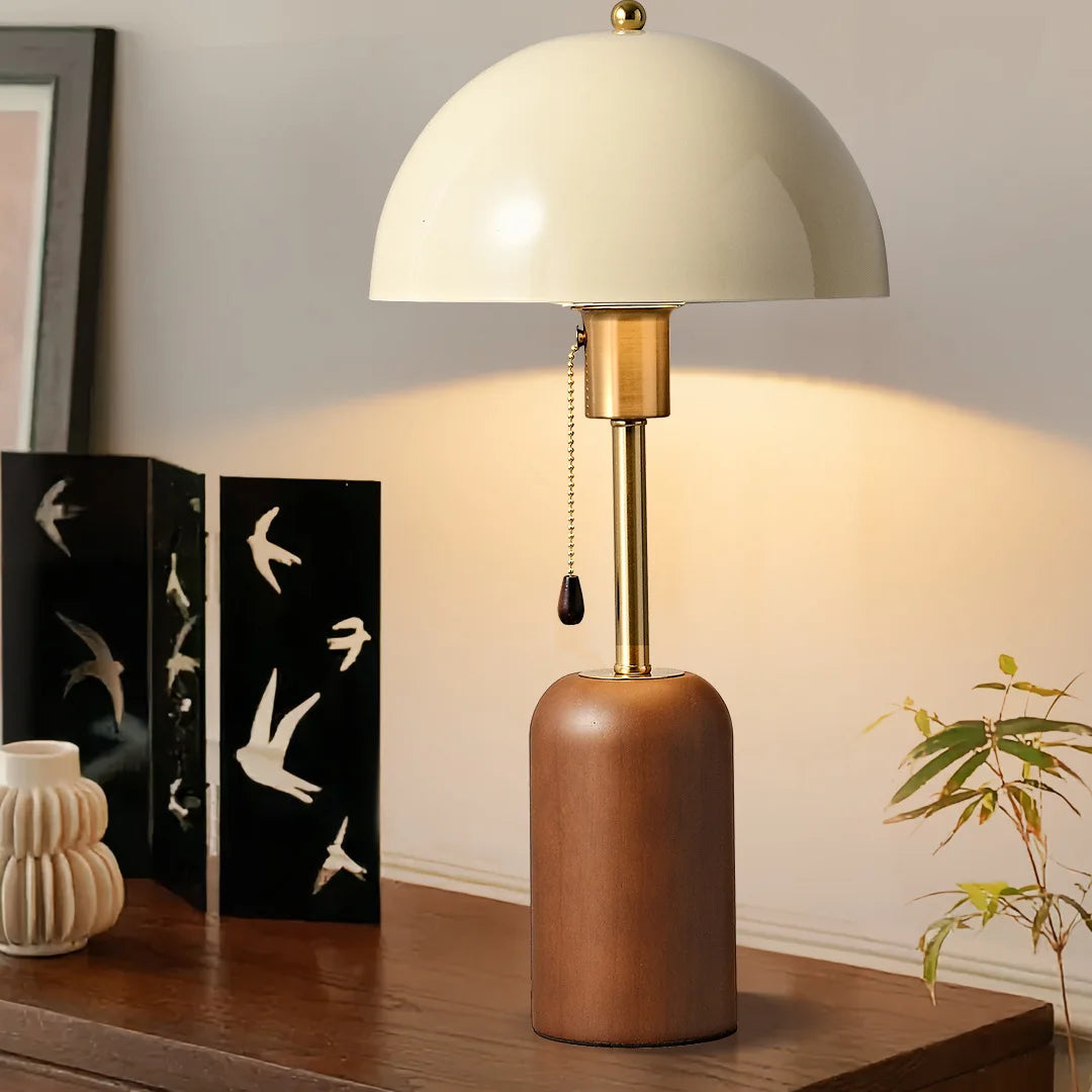 Lampe de Chevet Bois Massif - Style Rétro Asiatique