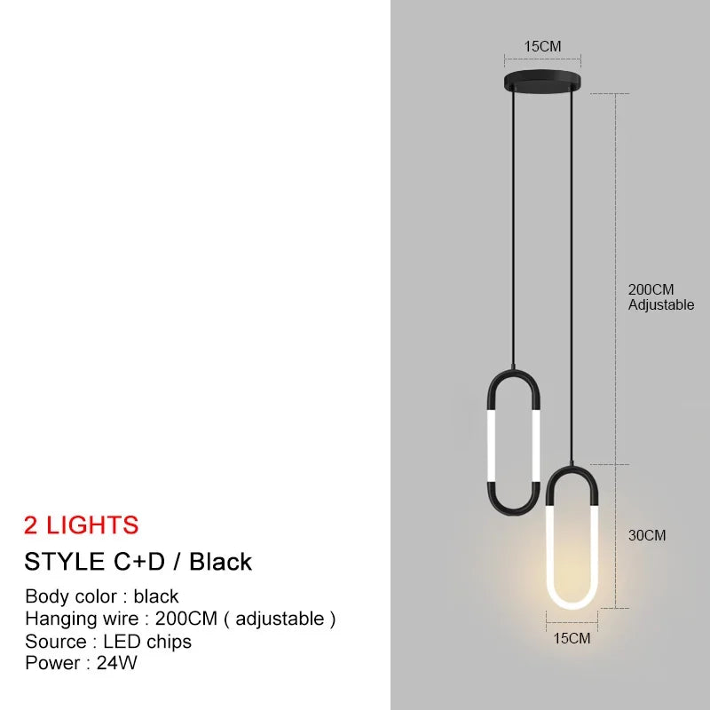 Suspension de Luxe Dorée - Style Nordique LED