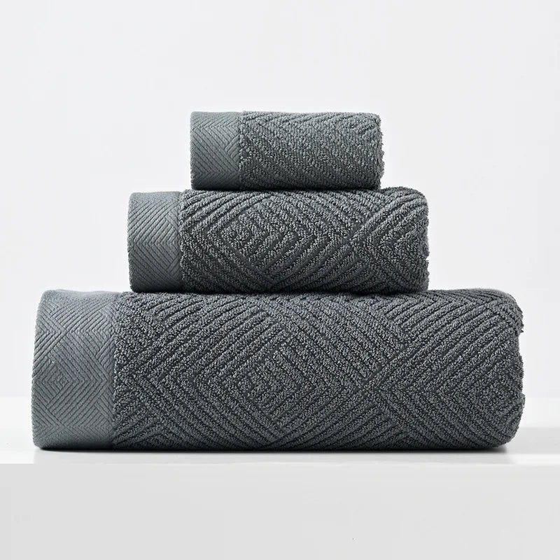 Cotton Towel Set – Quick-Dry, Set of 3