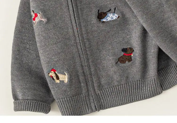 Cardigan Fille Tricoté Automne Manches Longues