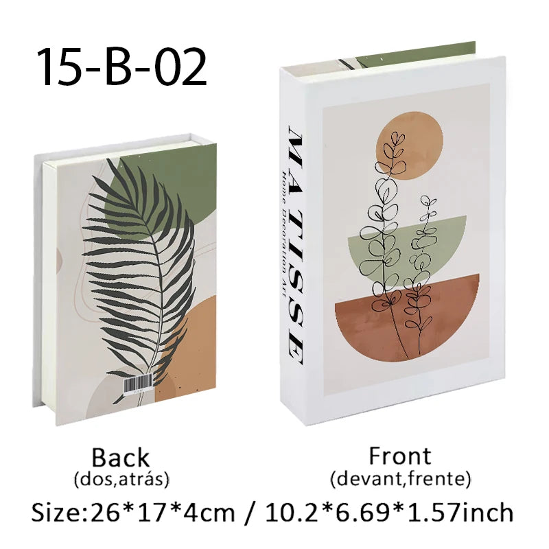 Faux Livres Décoratifs Boîte de Rangement Style Boho
