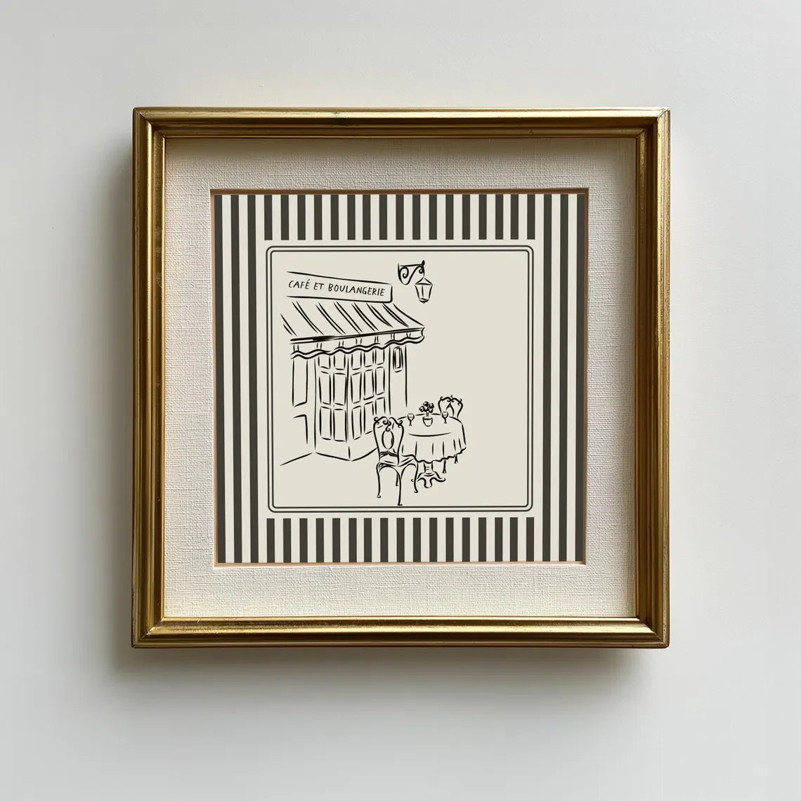 Affiche Décorative Café Français Noir et Blanc