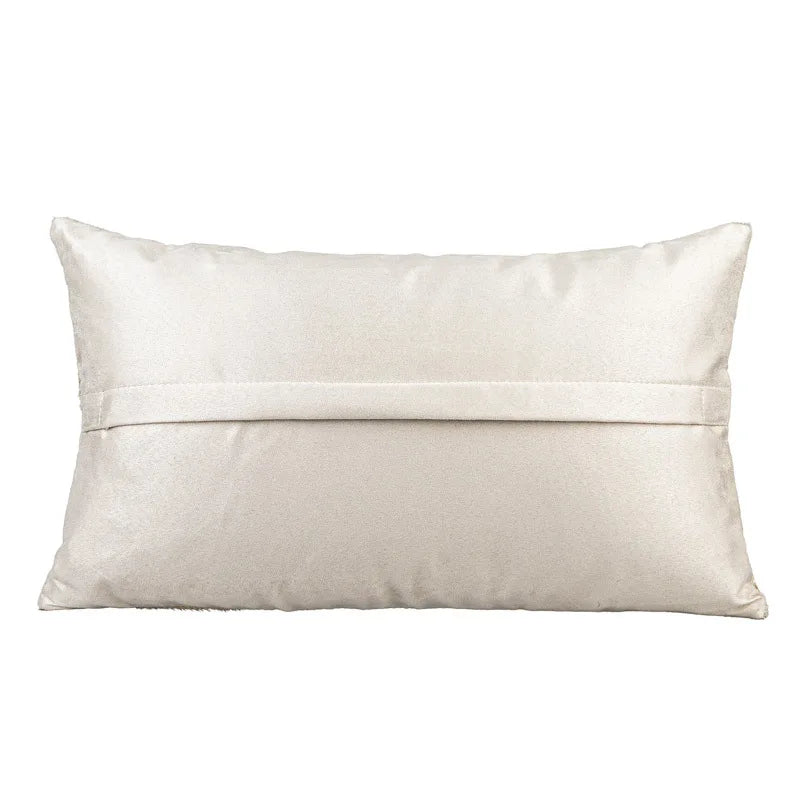 Housse de Coussin Lombaire Gris et Blanc Effet Peau de Vache