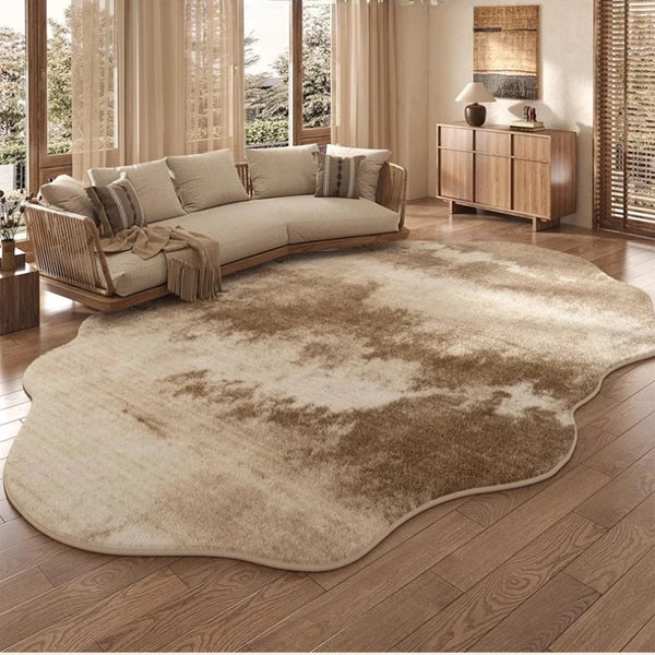 Tapis Léger Luxe Forme Irrégulière Peluche Épaisse