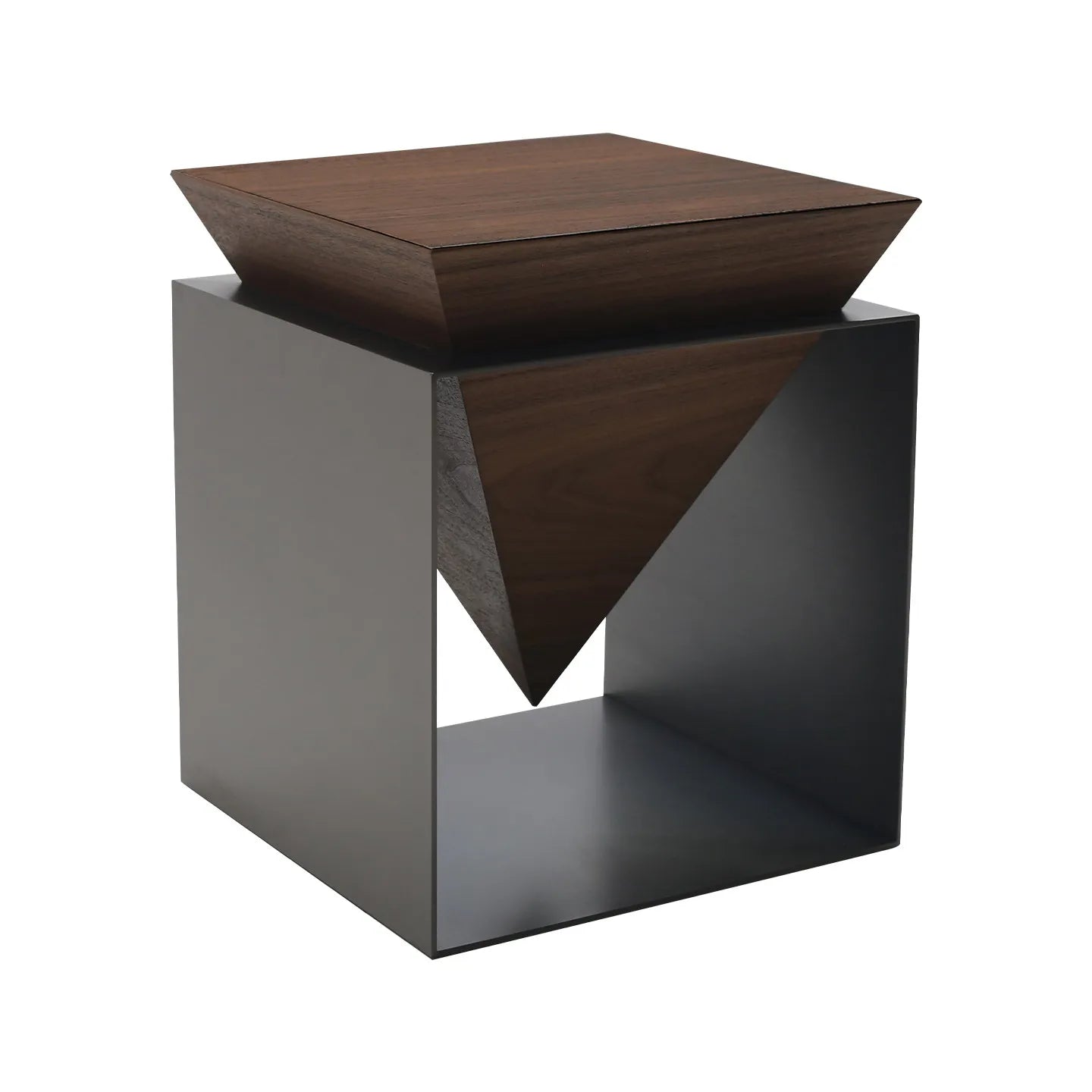 Table d'Appoint Design en Bois et Acier Inoxydable