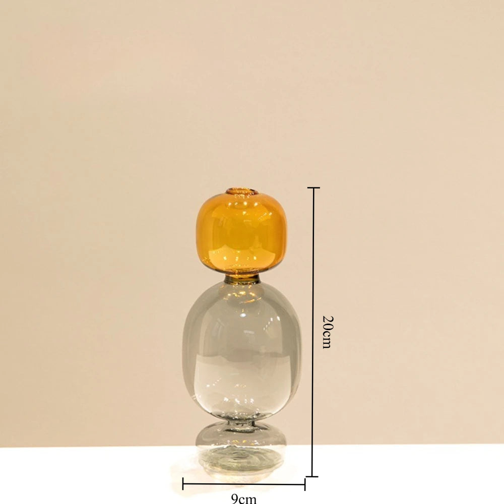 Vase en Verre Coloré Double Paroi - Culture Hydroponique