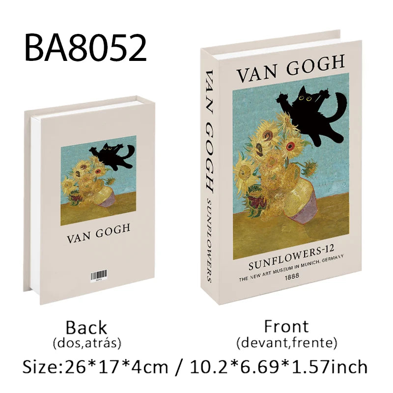 Faux Livres Décoratifs Boîte de Rangement Style Bauhaus