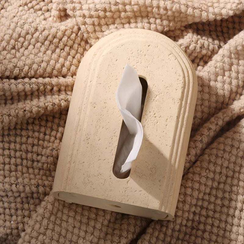 Vertical Tissue Box – Cream Luxe Style
