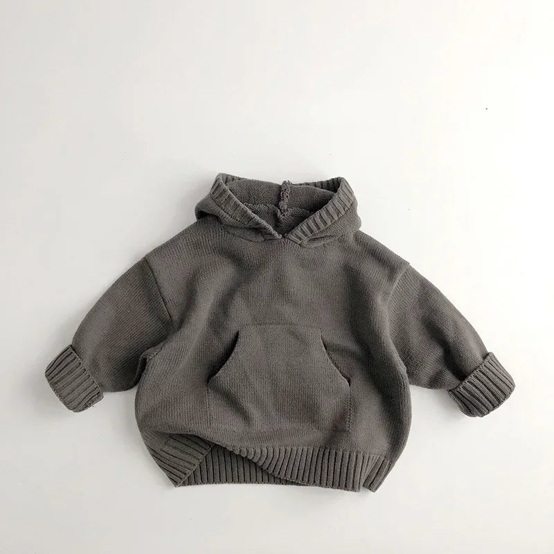 Sweat à Capuche Tricoté Enfant avec Poche