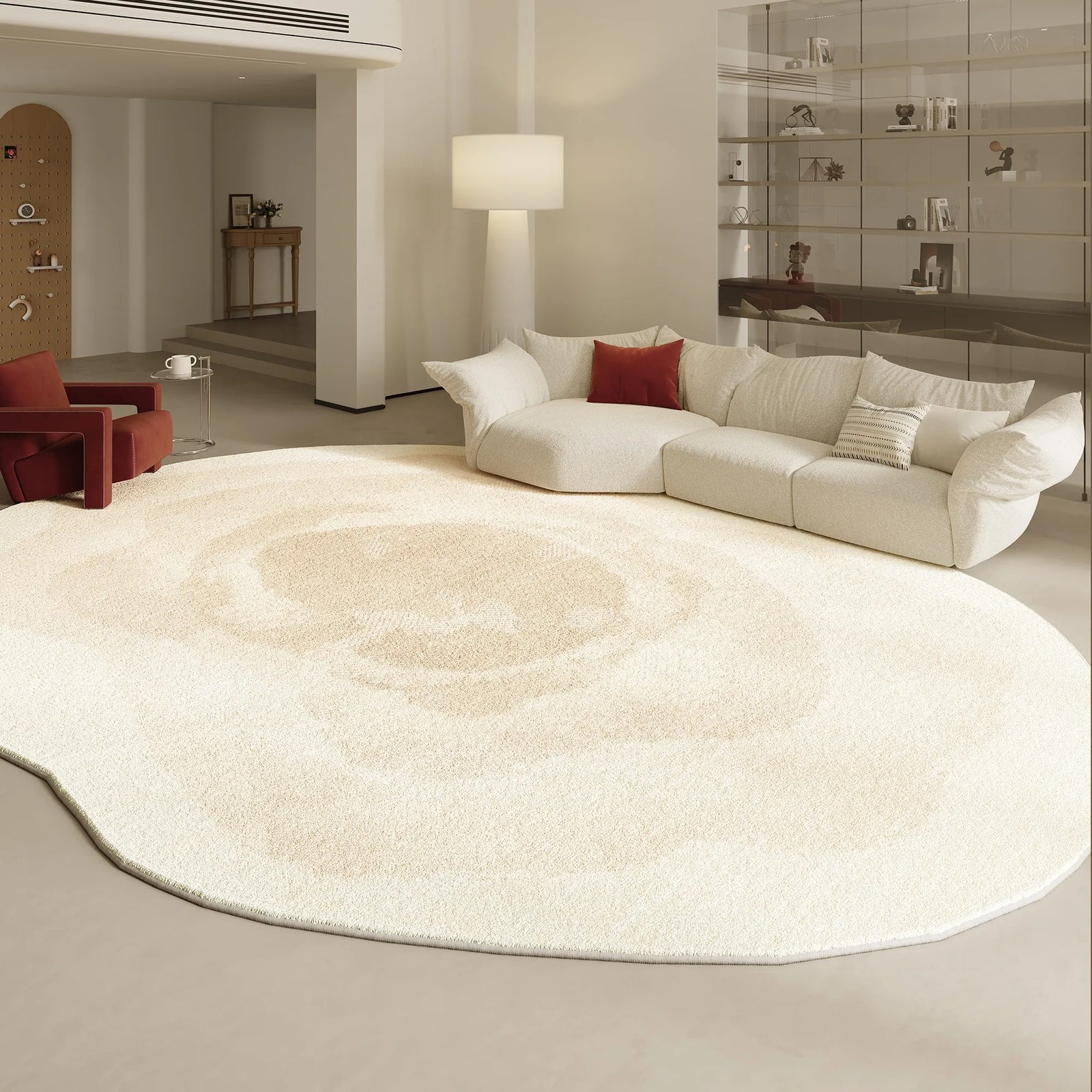 Tapis Forme Irrégulière Moderne Peluche Épaisse Chambre