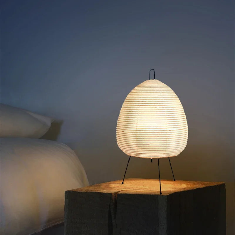 Lampe de Table en Papier de Riz Style Rétro Artistique