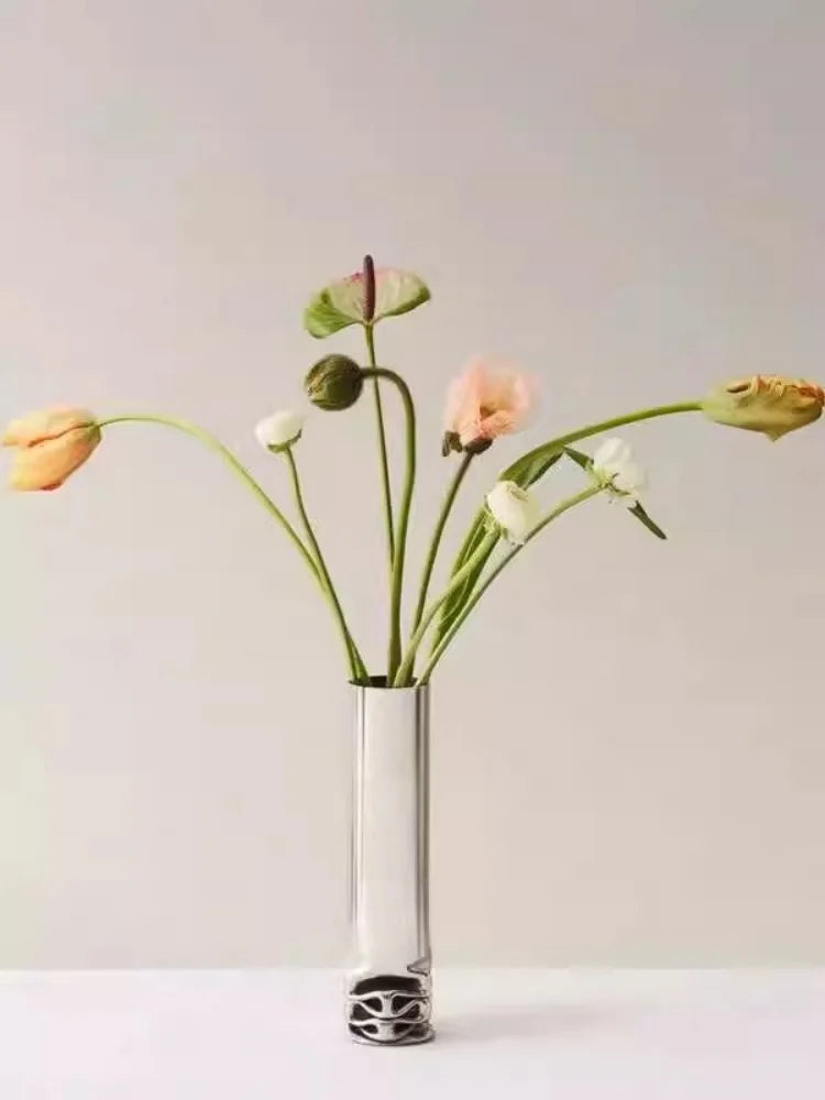 Slender Stainless Steel Vase – Nordic Tabletop Decor, 25cm