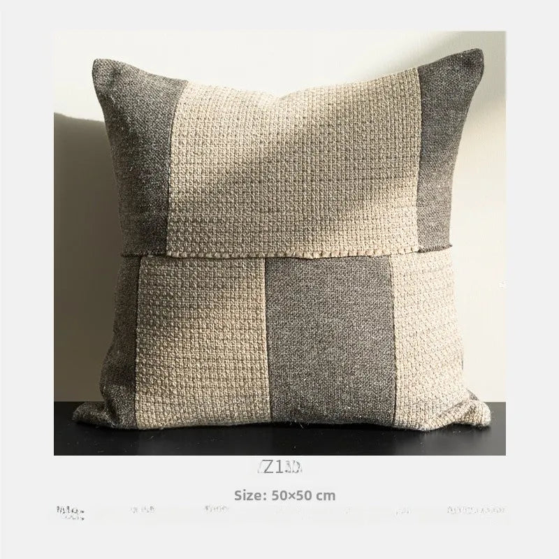 Housse de Coussin Corde de Chanvre Large Bordure Tressée
