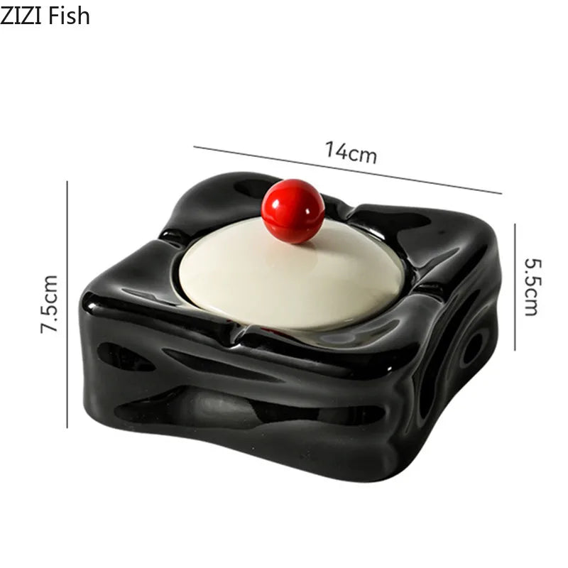 Ceramic Ashtray – Anti-Ash Design, Living Room Decor