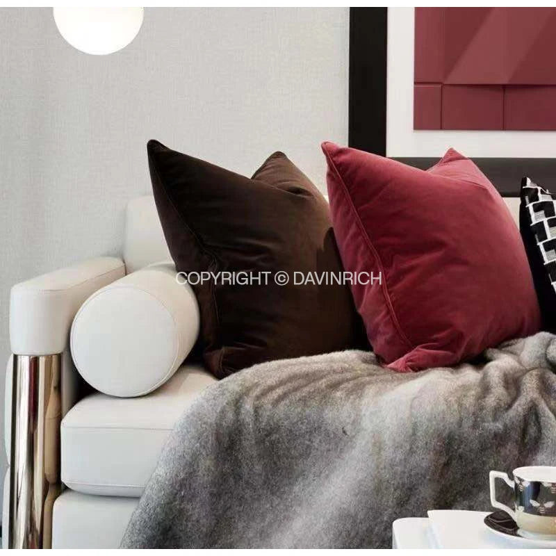 Housse de Coussin Velours Italien Vert Olive Uni