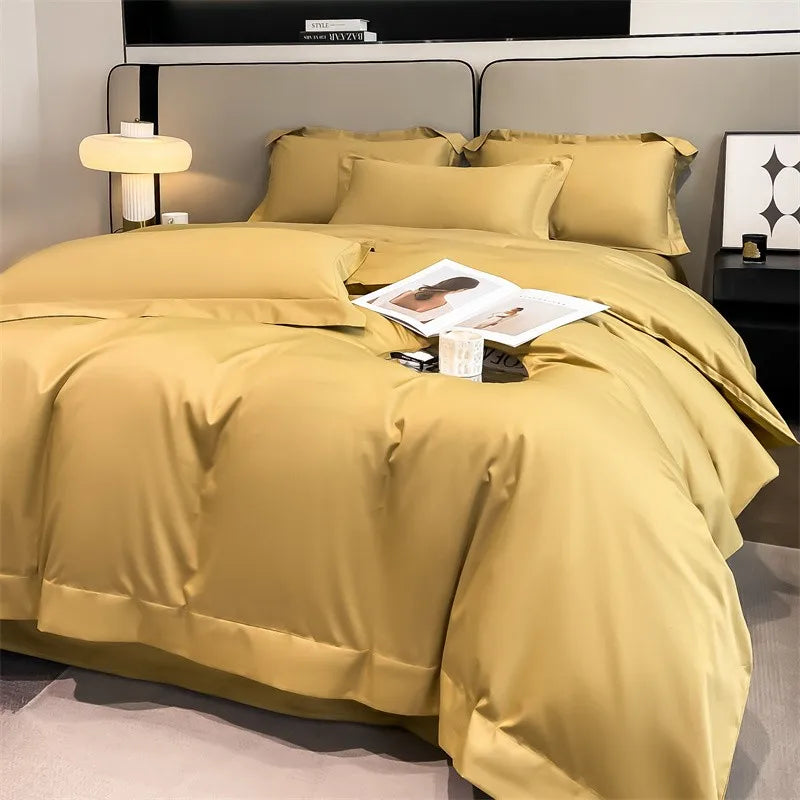Parure de Lit Coton Égyptien 1000TC Ultra Douce 4 Pièces