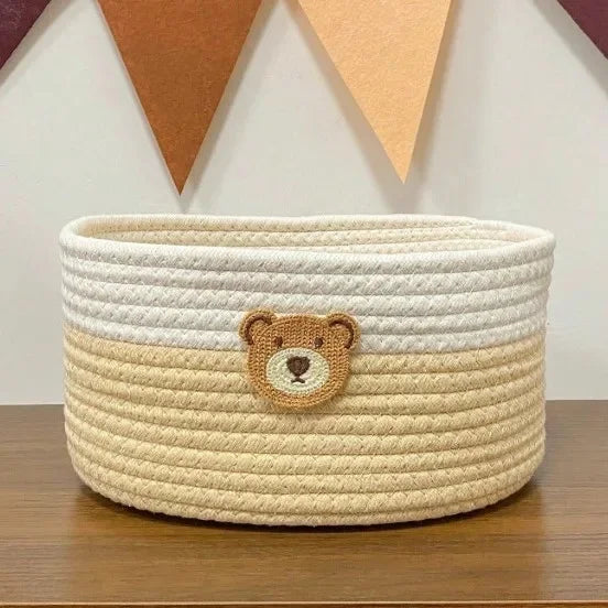 Panier en Corde de Coton Tressée pour Rangement