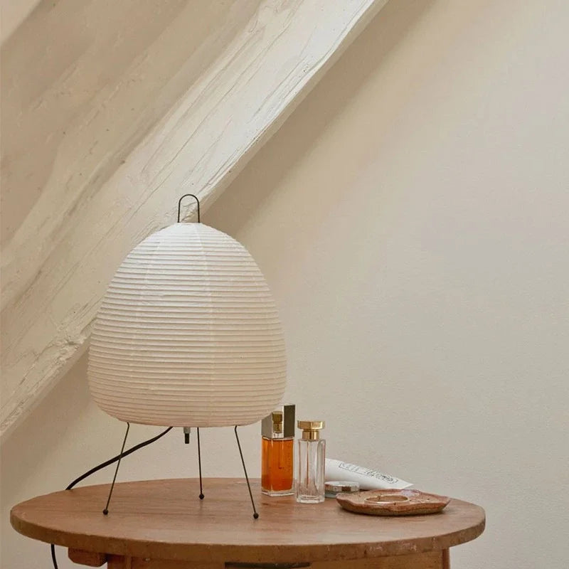 Lampe de Table en Papier de Riz Style Rétro Artistique