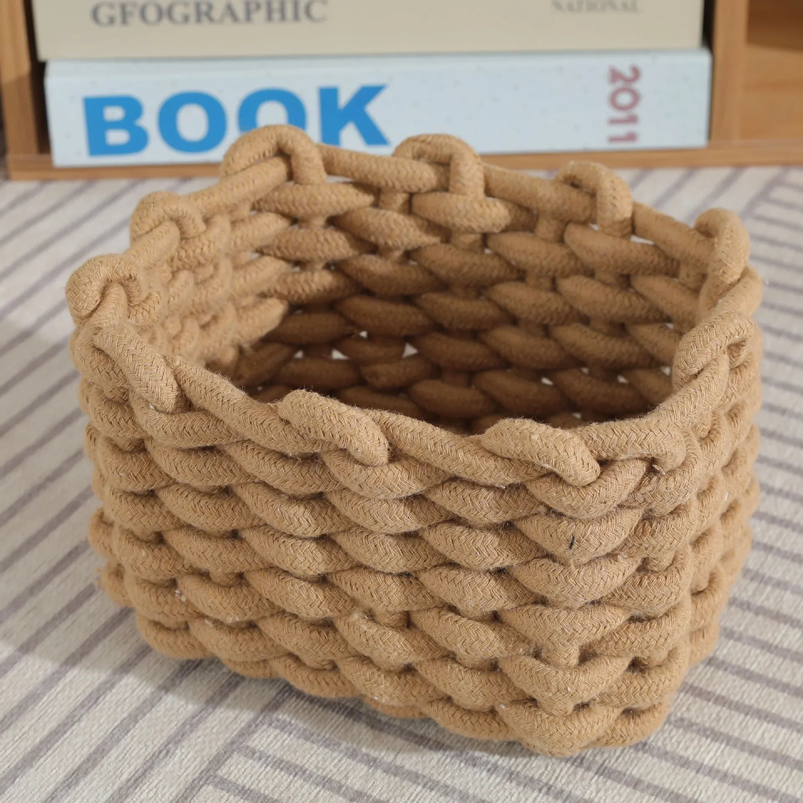Petit Panier de Rangement Tressé en Corde de Coton