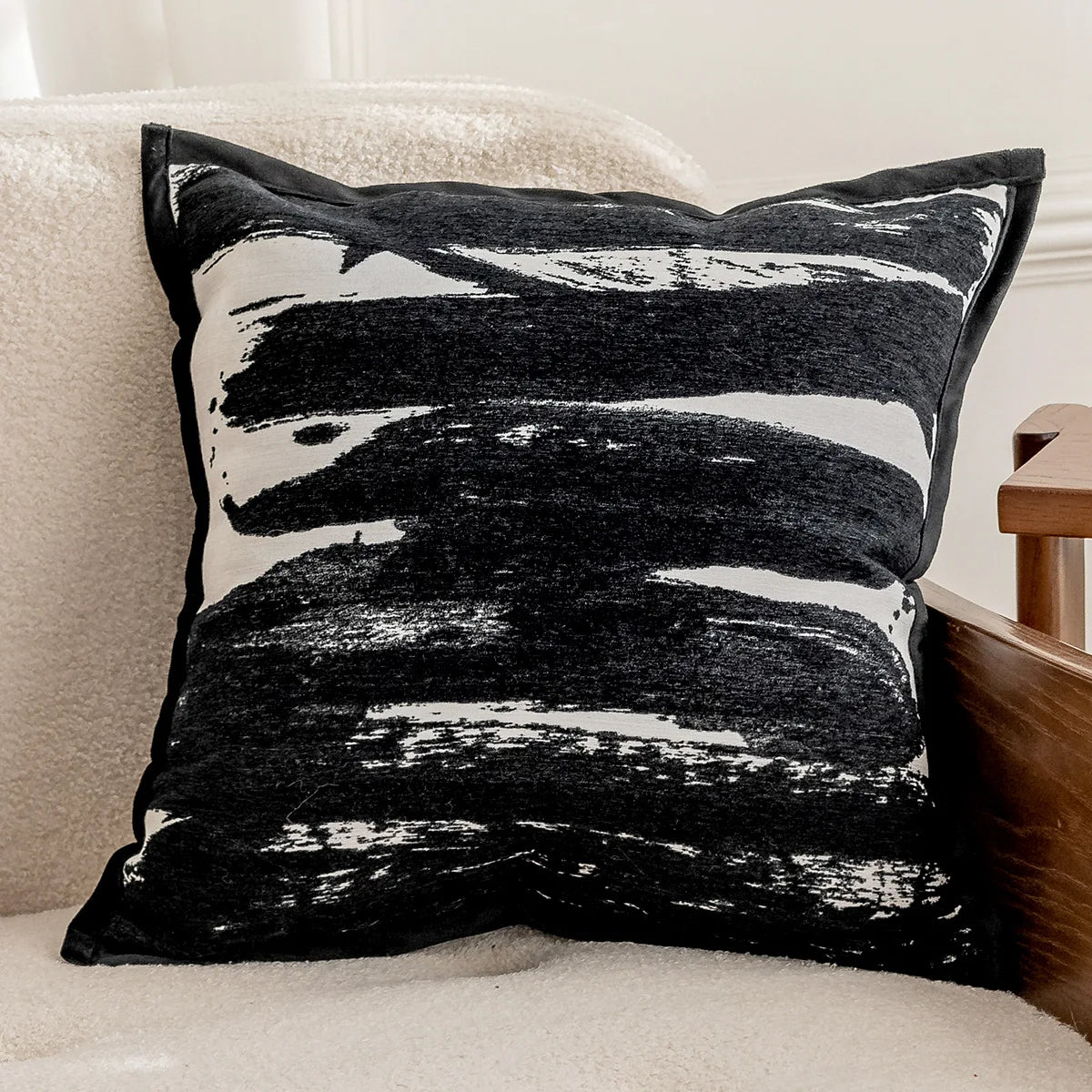 Housse de Coussin Rétro Française Noire