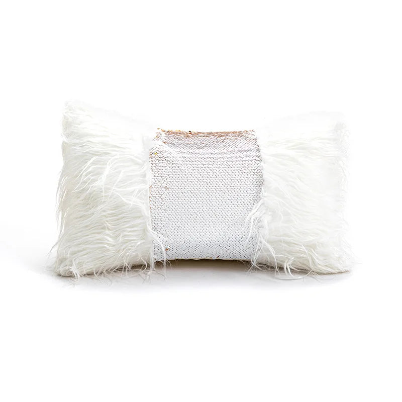 Housse de Coussin Nordique Noël Beige Blanc Brodée Lettres