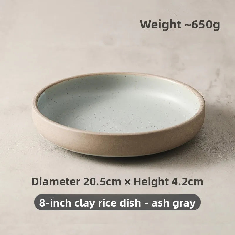 Japanese Deep Plate – Rustic Ceramic Dish