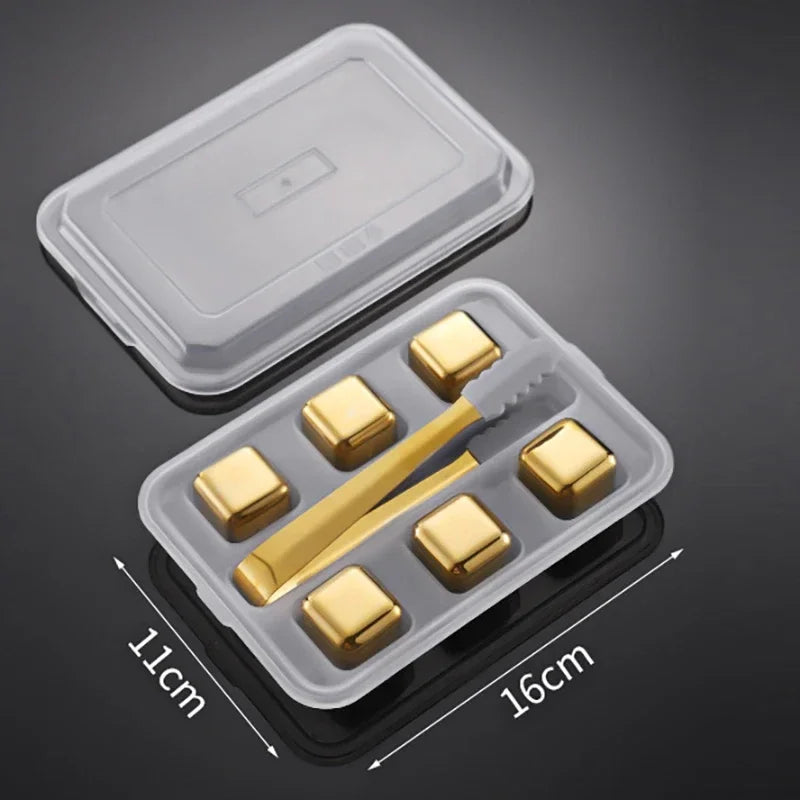 Pierres à Whisky Réutilisables en Acier Inoxydable