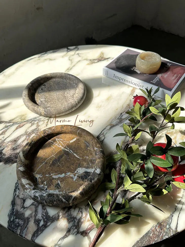 Vide-Poche en Marbre Naturel Calacatta - Design Sculptural
