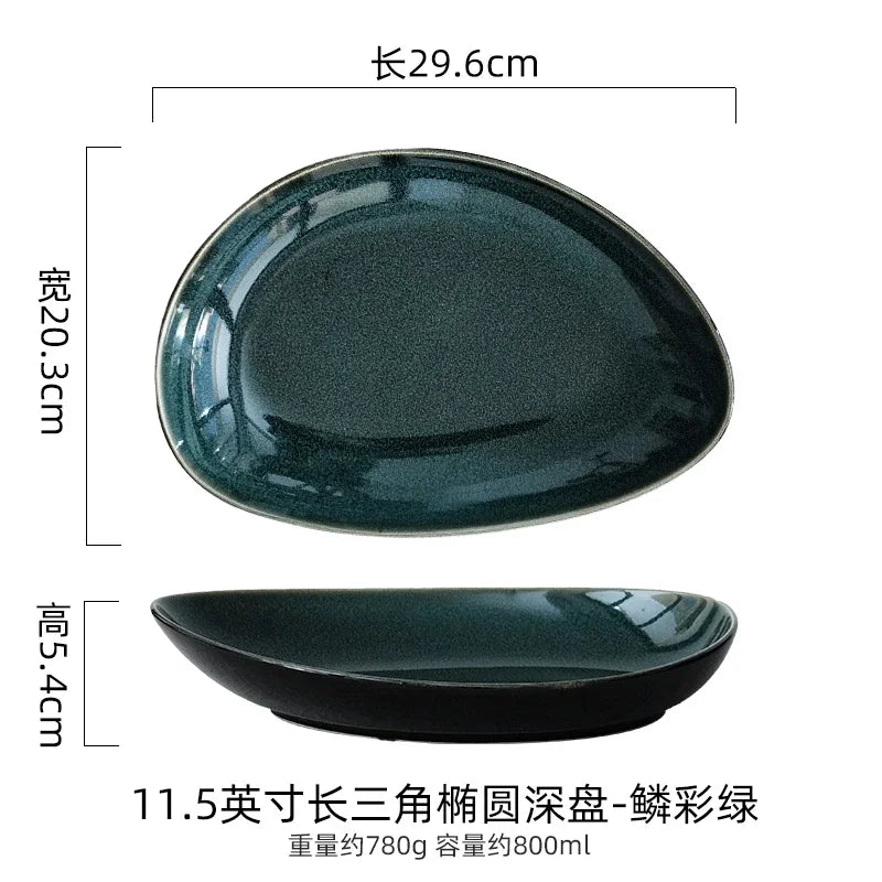 Assiette Creuse Triangulaire Céramique Style Japonais