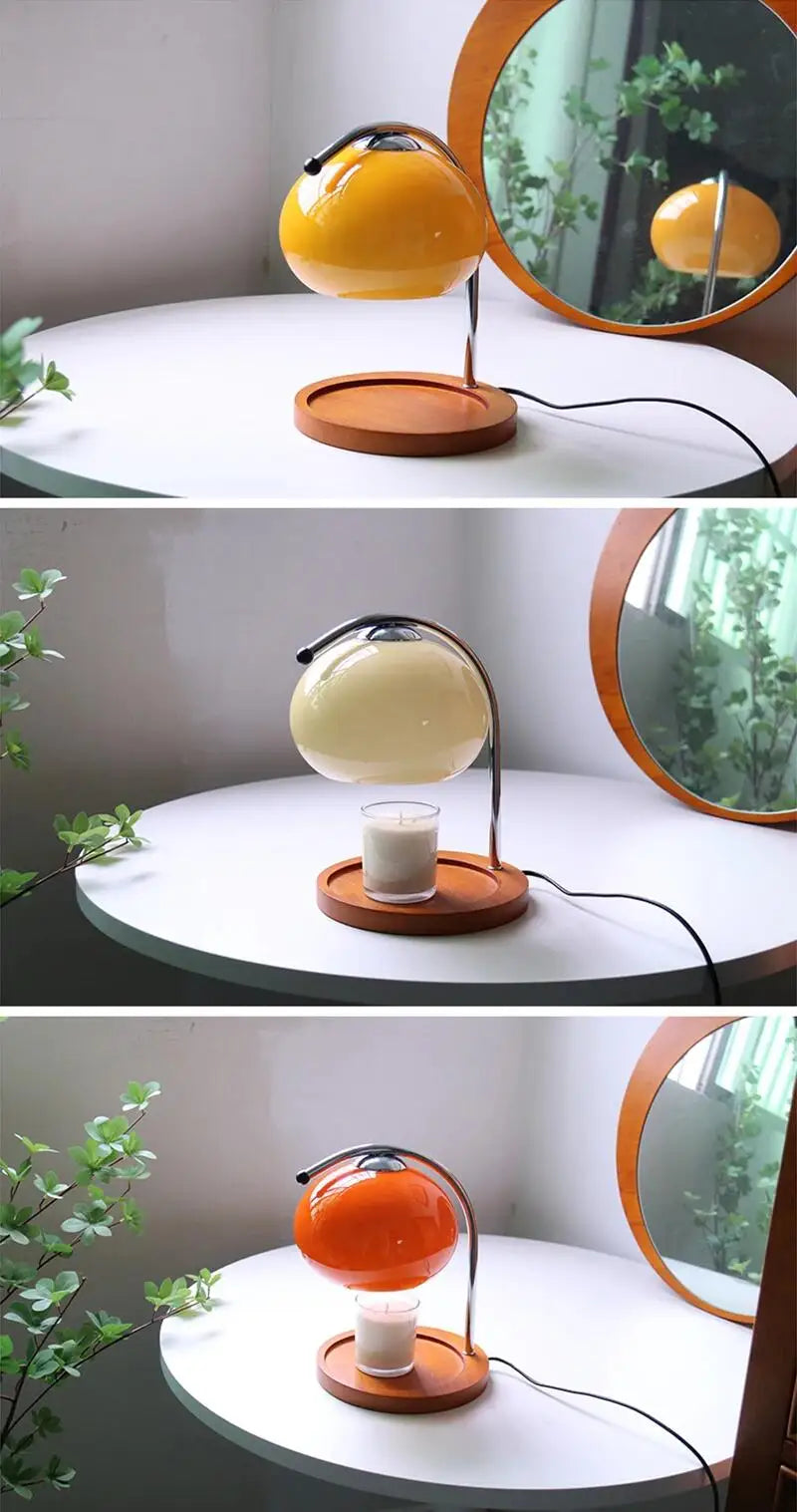 Lampe de Bureau Bougeoir en Verre Style Rétro
