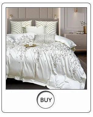 Parure de Lit Coton Luxe Style Hôtelier Brodée