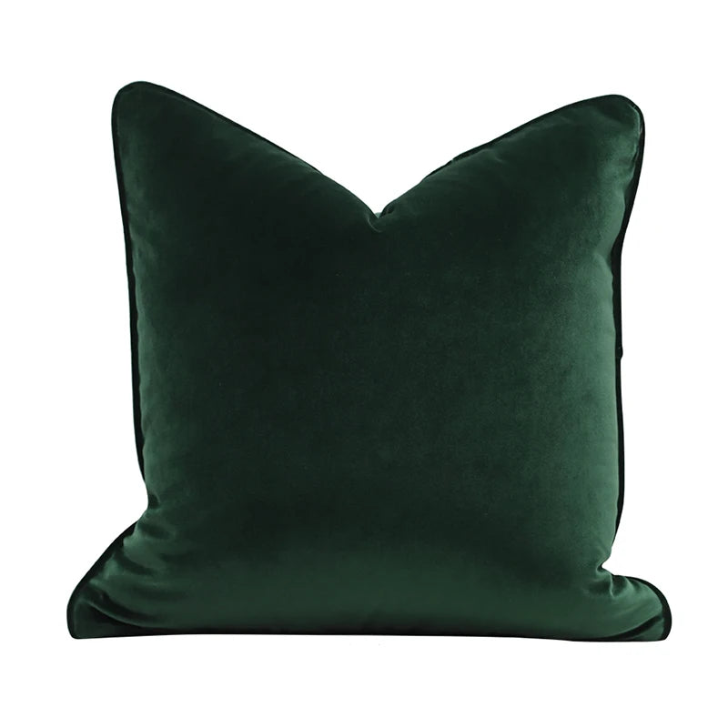 Housse de Coussin Velours Italien Vert Olive Uni