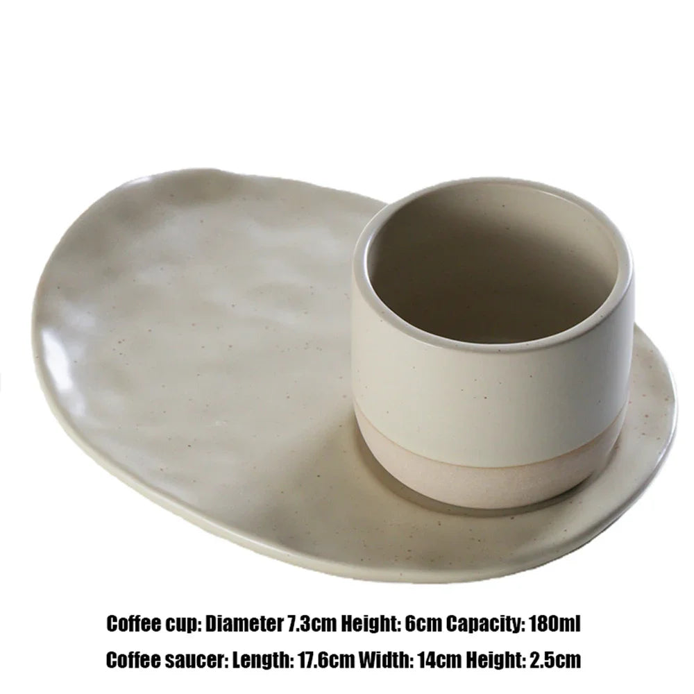 Ensemble Tasses Expresso et Soucoupes Motif Pointillé Style Oriental