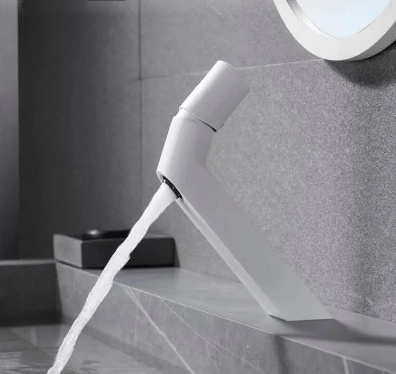 Robinet de Lavabo Or Brossé Design Créatif Une Poignée