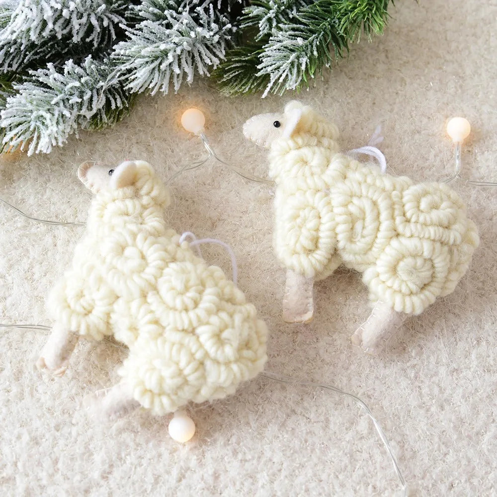 Pendentif Mouton en Feutrine Décoration de Fêtes