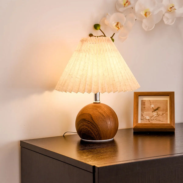 Lampe de Table LED Plissée - Trois Teintes avec Télécommande