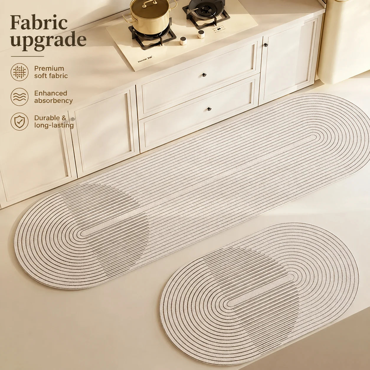 Long Diatomite Kitchen Rug – Super Absorbent Washable Mat