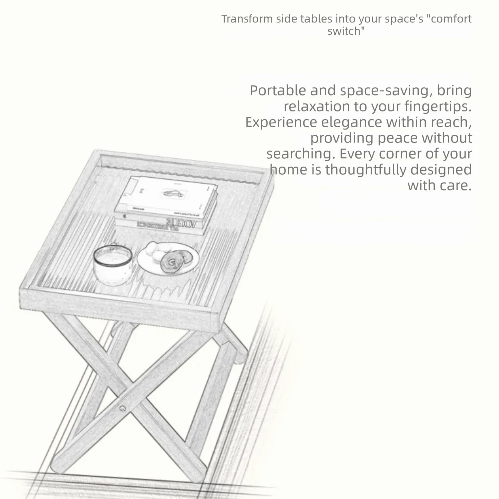 Table Basse Pliante Bois Base Robuste Compacte