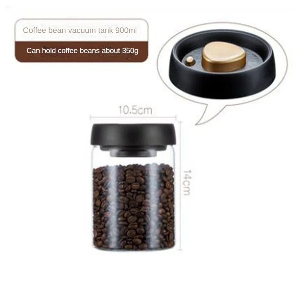 Pot Hermétique en Verre pour Café en Grains sous Vide