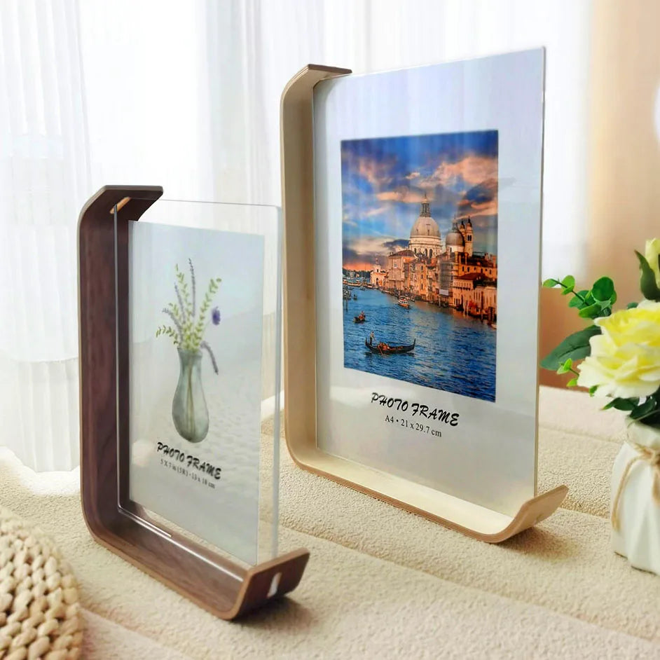 Cadre Photo en Bois et Acrylique - Format A4 Double Face