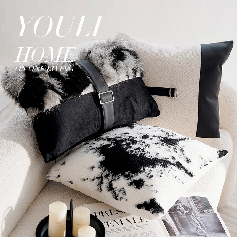 Housse de Coussin Rétro Française Noire