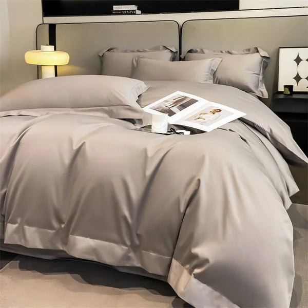 Parure de Lit Coton Égyptien 1000TC Ultra Douce 4 Pièces