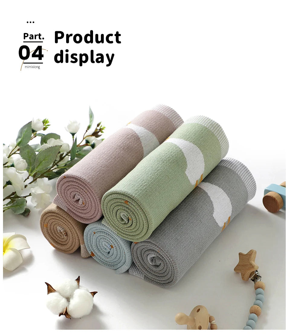 Couverture Bébé Coton Motif Oie Tricotée
