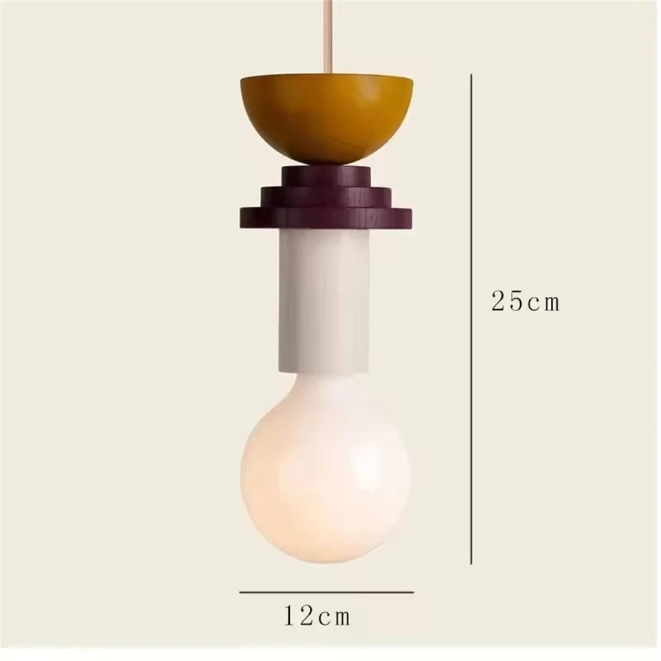 Suspension en Bois Nordique - Grain de Lustre LED