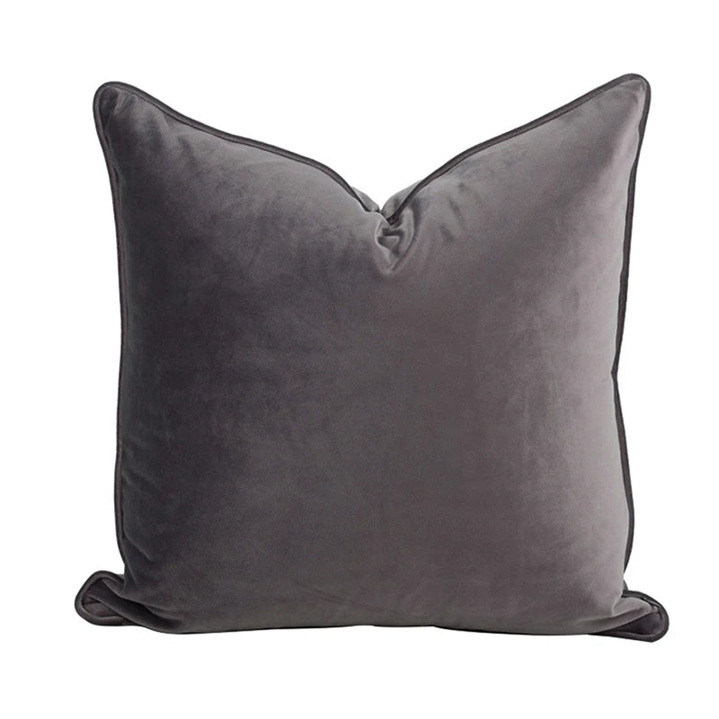 Housse de Coussin Velours Italien Vert Olive Uni