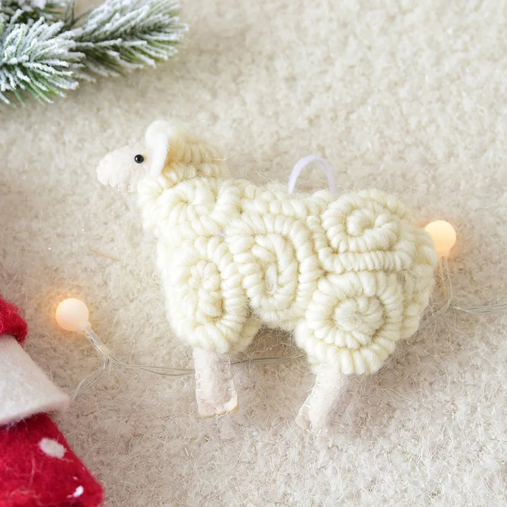Pendentif Mouton en Feutrine Décoration de Fêtes