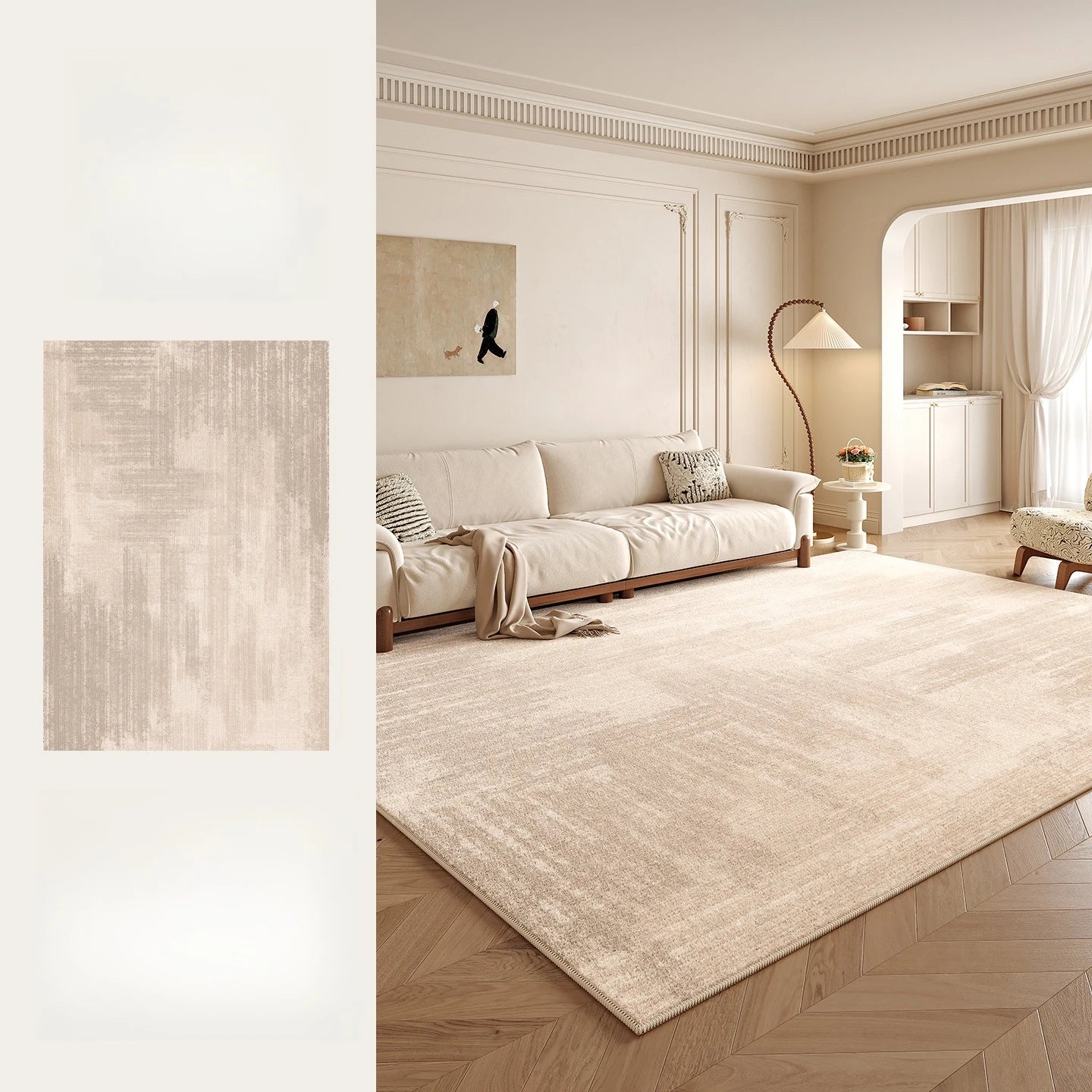 Tapis Moelleux Style Crème pour Chambre