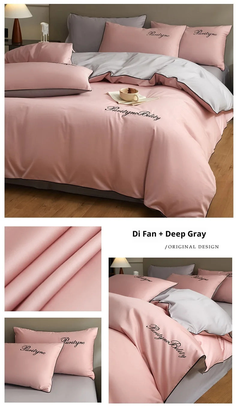 Set Housse de Couette Coton Égyptien avec Taies