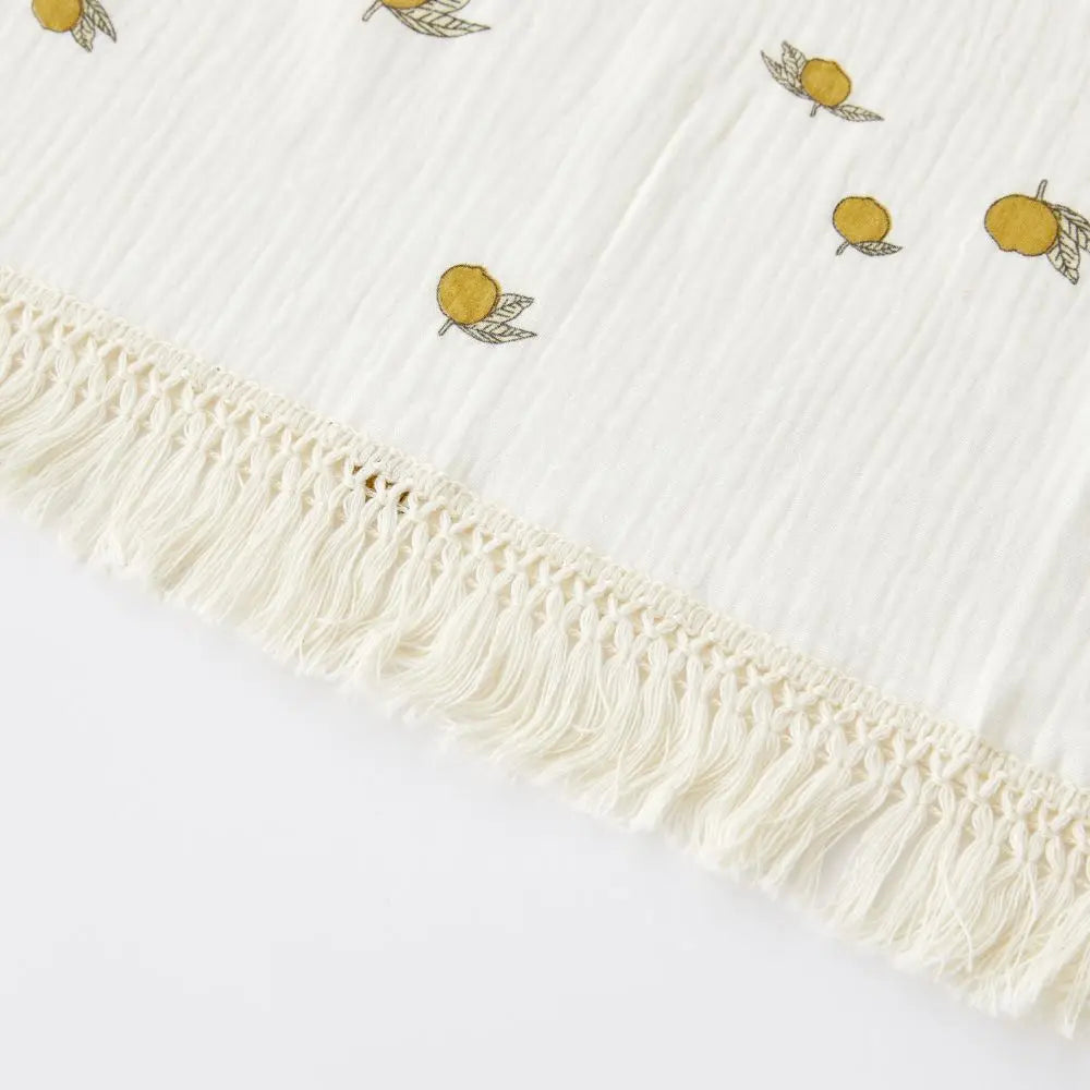 Couverture Bébé en Mousseline de Coton à Pompons